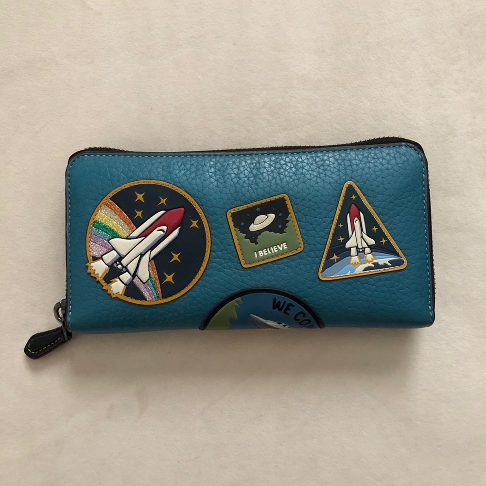 Coach Accordion Zip Wallet with Space Patches